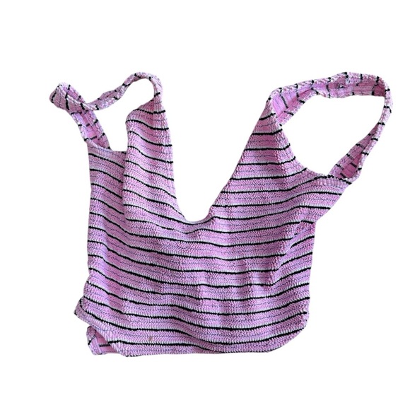 Bond-eye maxam Pink Striped One Piece Swimsuit NWOT - Picture 4 of 5